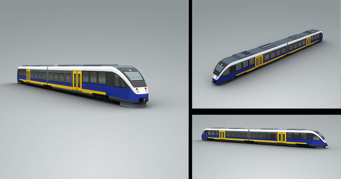 Lowpoly Train 4 metro Low-poly 3D model