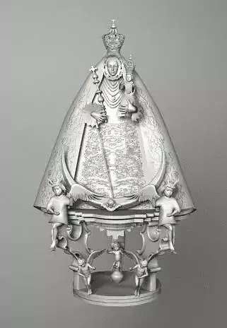 VIRGIN 3 silver statue of mary