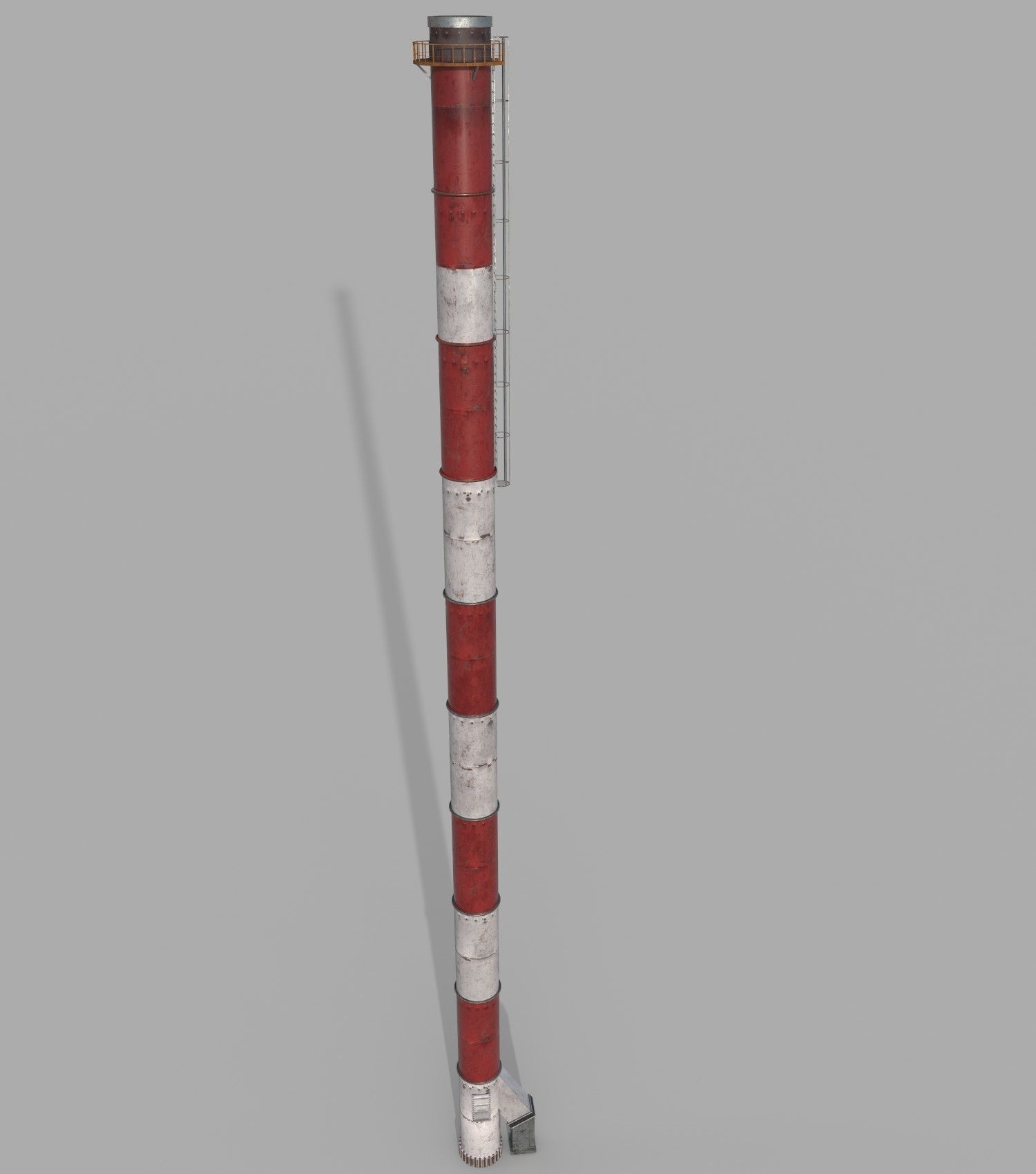 Industrial Chimney  Low-poly 3D model_7