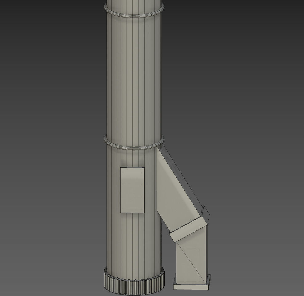 Industrial Chimney  Low-poly 3D model_14