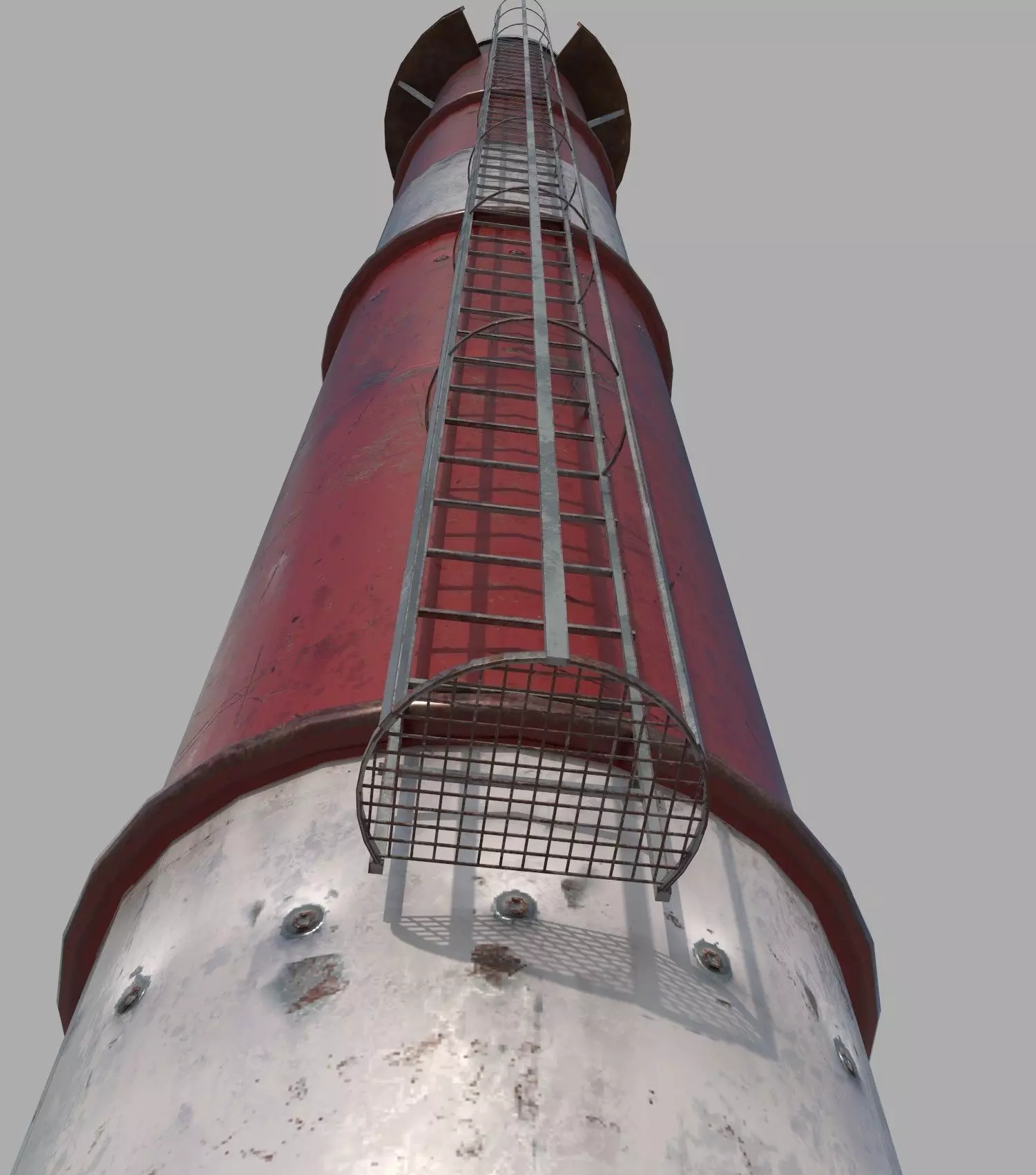 Industrial Chimney  Low-poly 3D model_0
