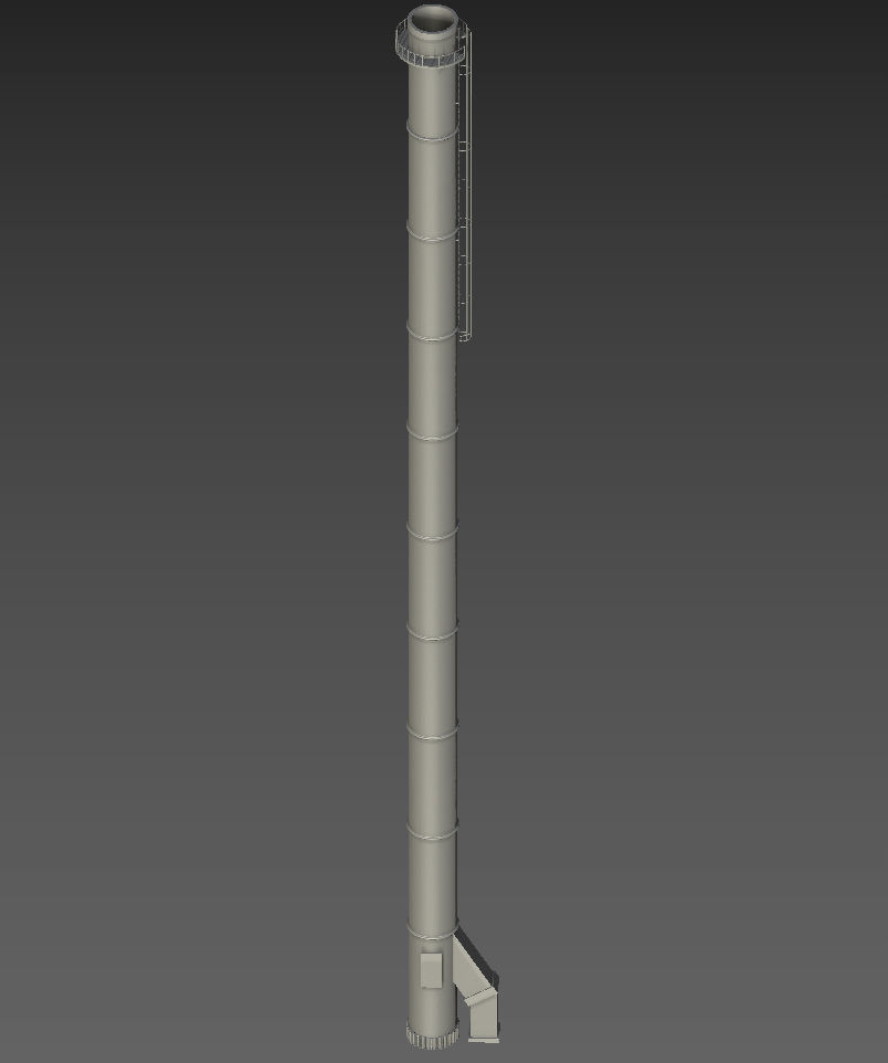 Industrial Chimney  Low-poly 3D model_11