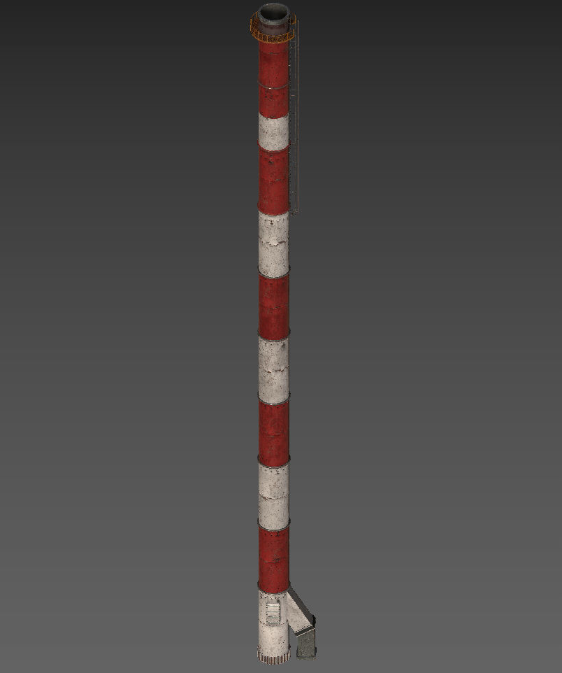 Industrial Chimney  Low-poly 3D model_9