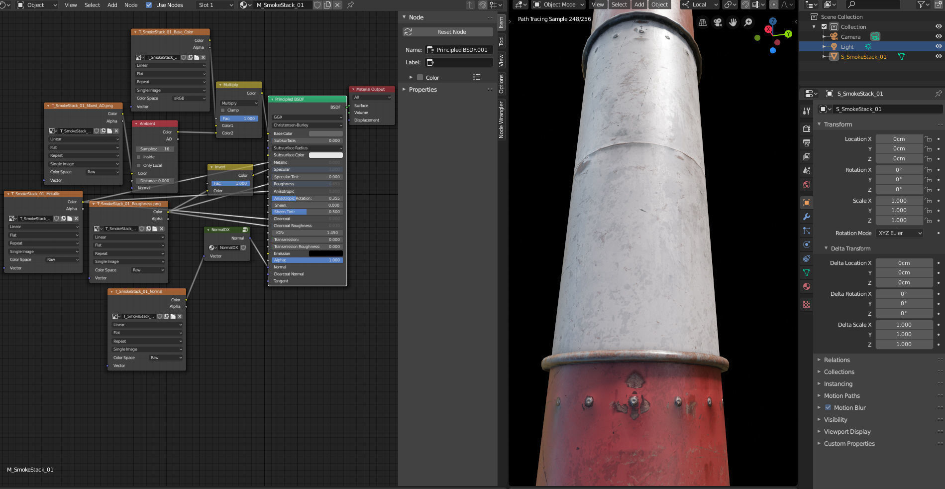 Industrial Chimney  Low-poly 3D model_4