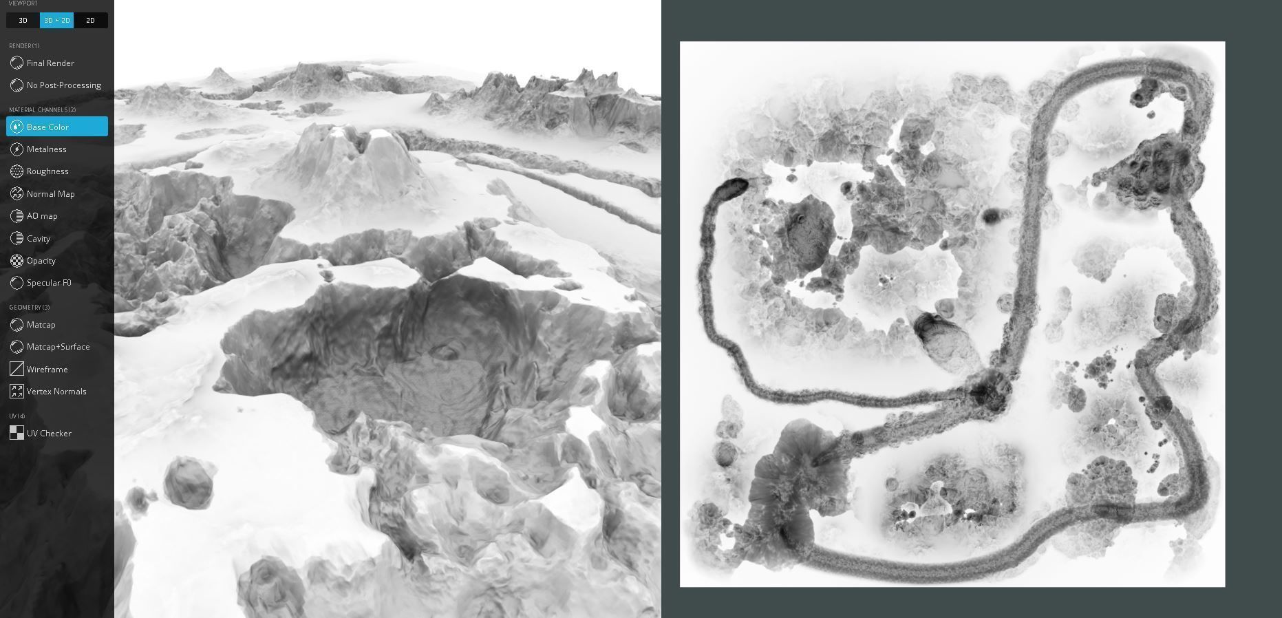 Winter Snow Environment 1 With Frozen Lakes And Mountains  Low-poly 3D model_7