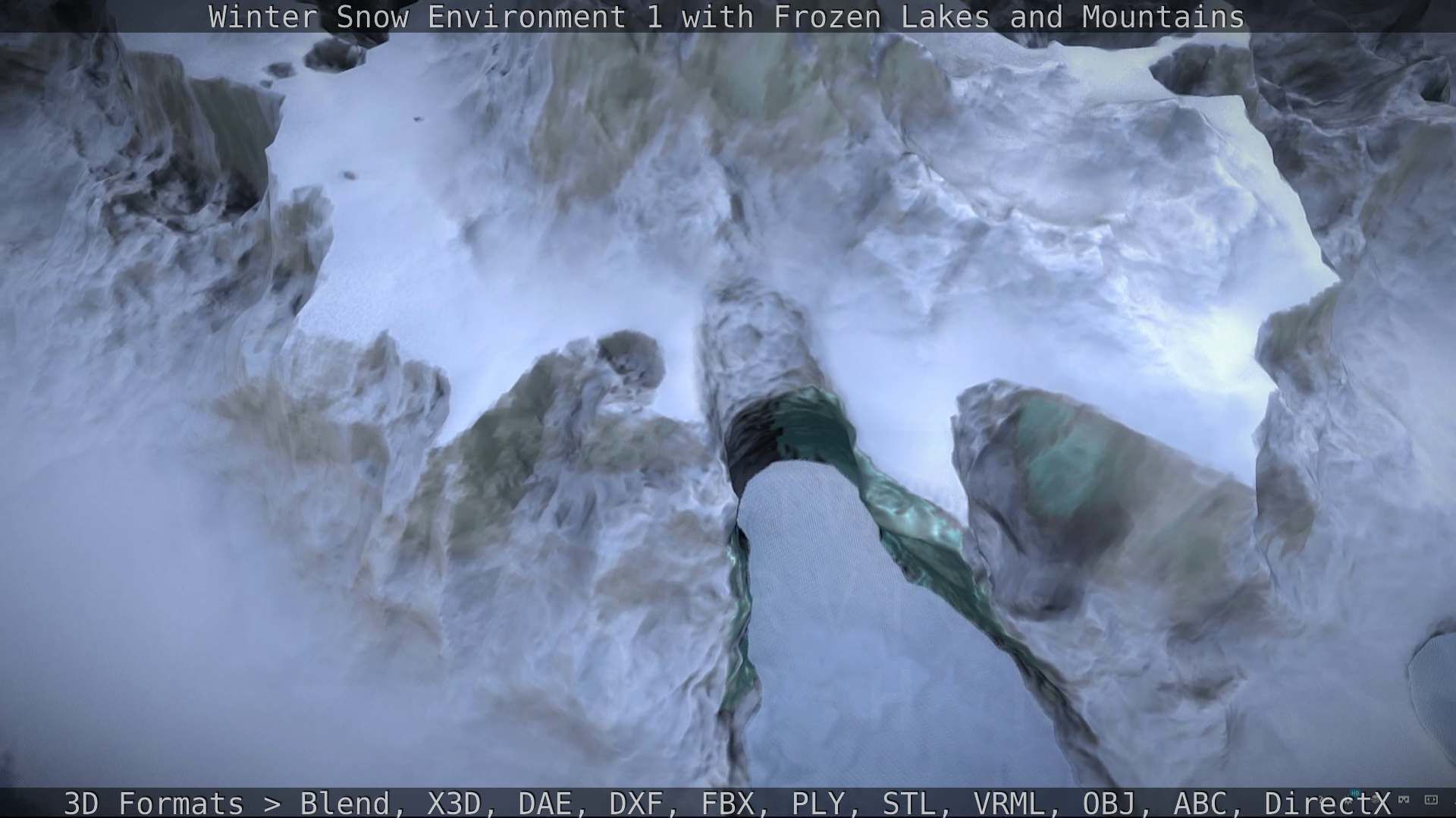 Winter Snow Environment 1 With Frozen Lakes And Mountains  Low-poly 3D model_53