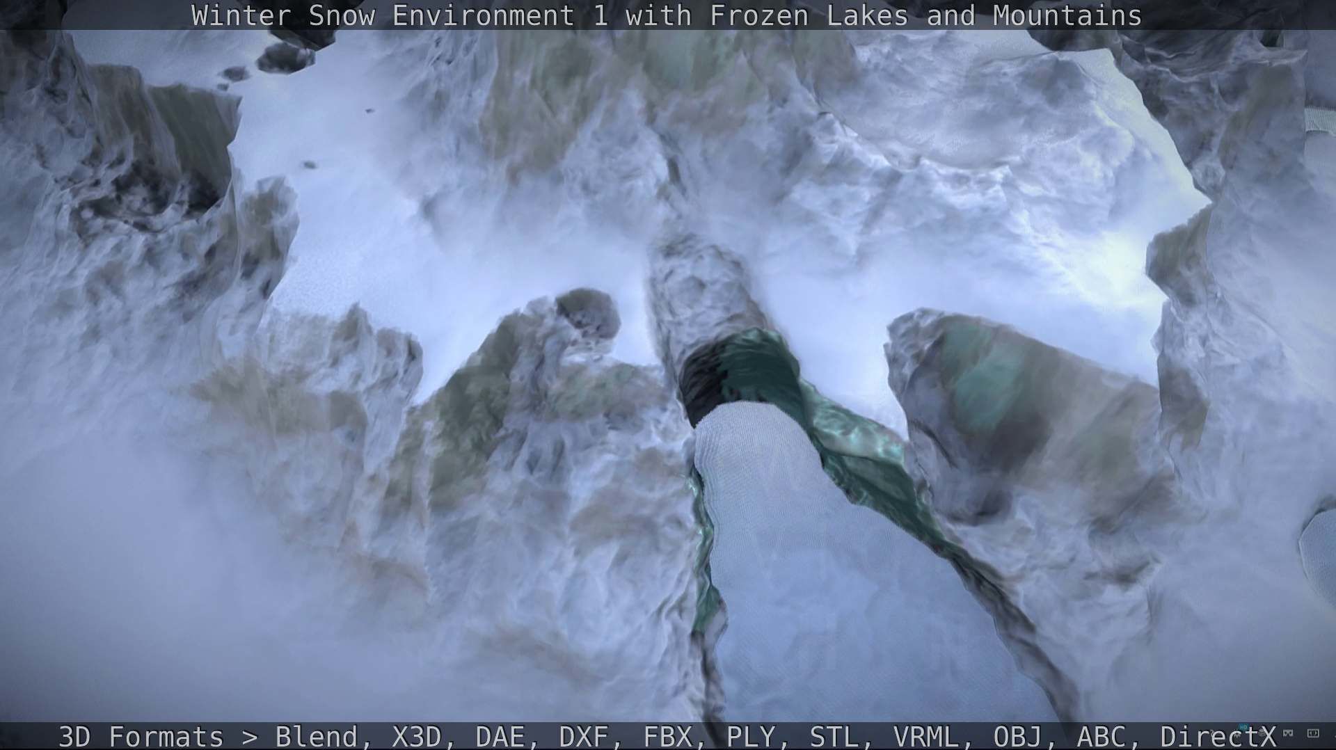 Winter Snow Environment 1 With Frozen Lakes And Mountains  Low-poly 3D model_52