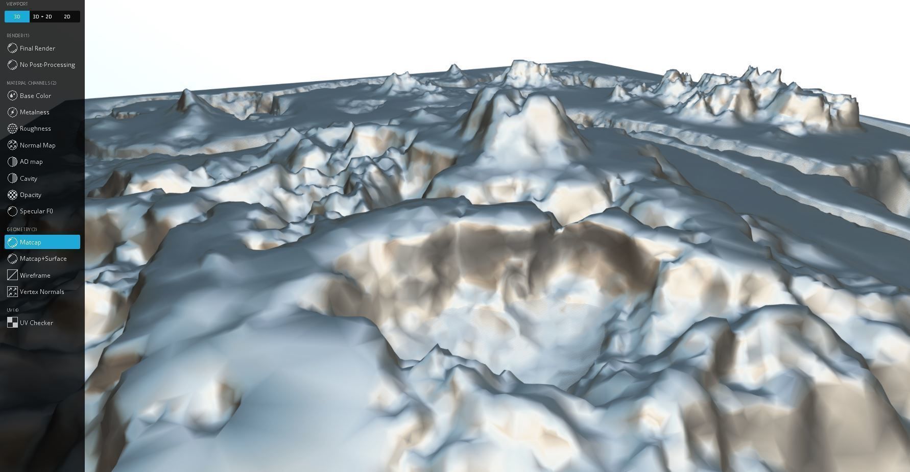 Winter Snow Environment 1 With Frozen Lakes And Mountains  Low-poly 3D model_12