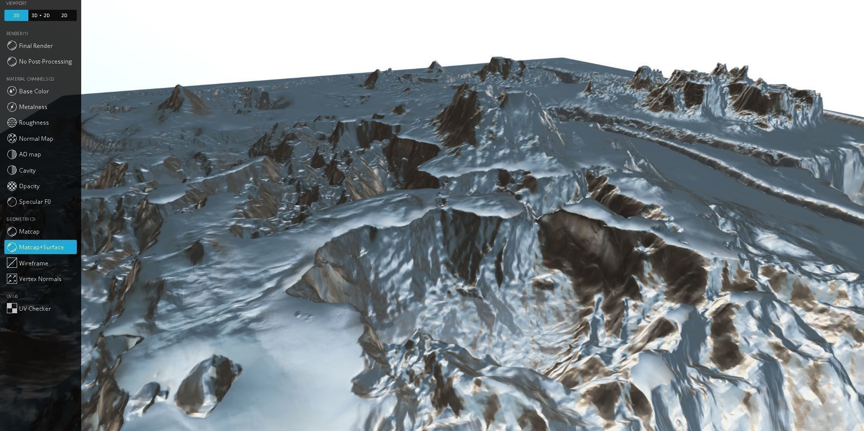 Winter Snow Environment 1 With Frozen Lakes And Mountains  Low-poly 3D model_11