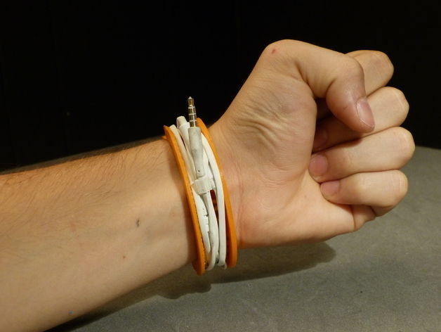 Earphone Wrapper Bracelet Free 3D print model_2