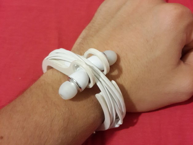 Earphone Wrapper Bracelet Free 3D print model_3