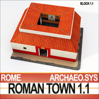 Roman Town House 1 1 Low Poly 3D model_1