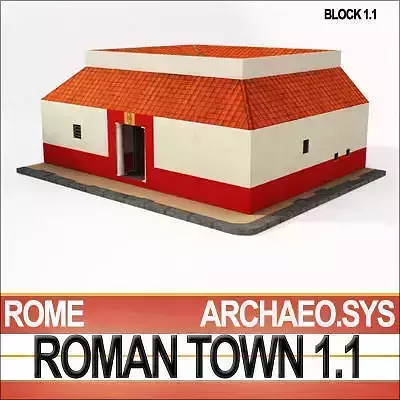 Roman Town House 1 1 Low Poly 3D model