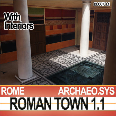 Roman Town House 1 1 Low Poly 3D model_4