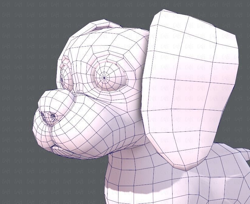 Dog base cartoon Low-poly 3D model_32