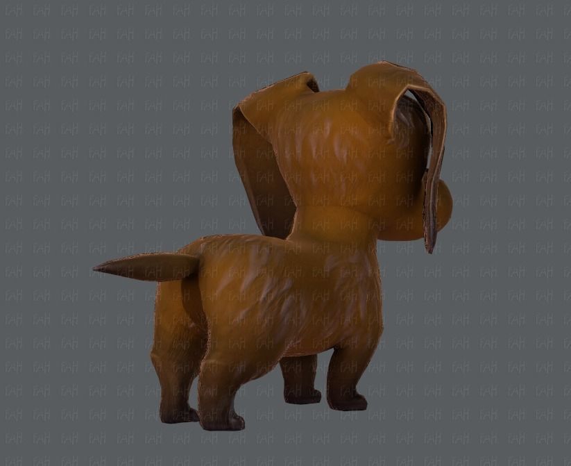 Dog base cartoon Low-poly 3D model_4