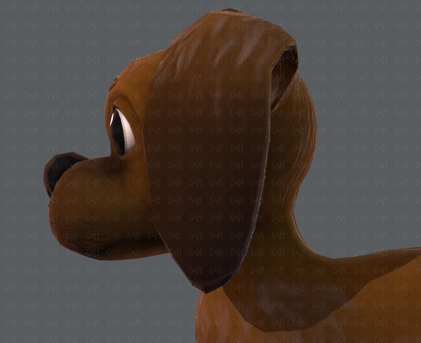 Dog base cartoon Low-poly 3D model_23