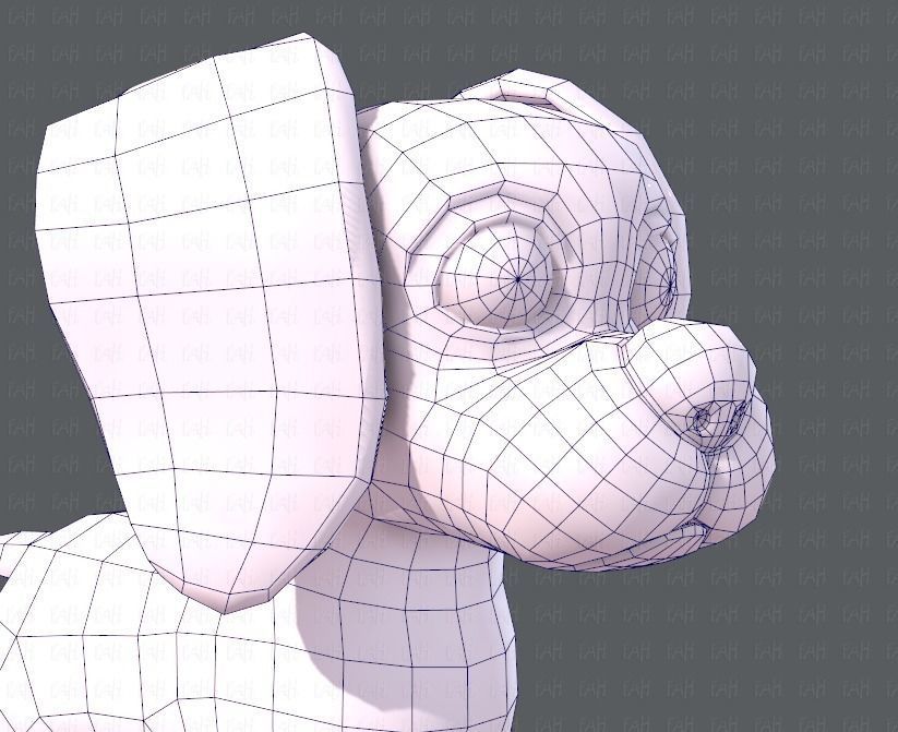 Dog base cartoon Low-poly 3D model_26