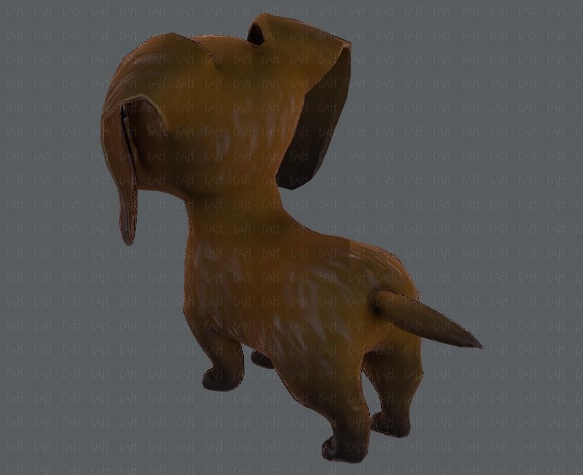 Dog base cartoon Low-poly 3D model_39