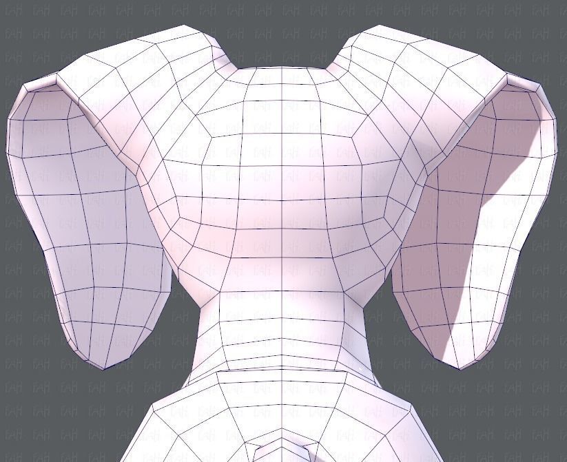 Dog base cartoon Low-poly 3D model_29
