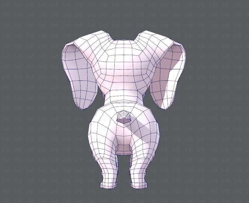 Dog base cartoon Low-poly 3D model_13