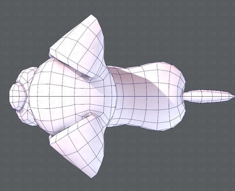 Dog base cartoon Low-poly 3D model_34
