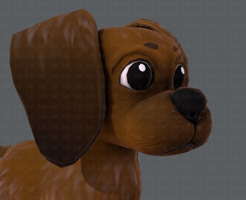 Dog base cartoon Low-poly 3D model_18