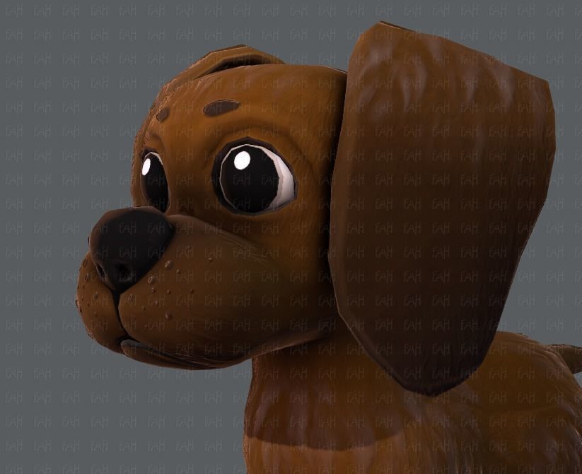 Dog base cartoon Low-poly 3D model_24