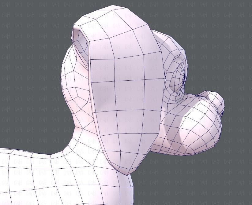 Dog base cartoon Low-poly 3D model_27