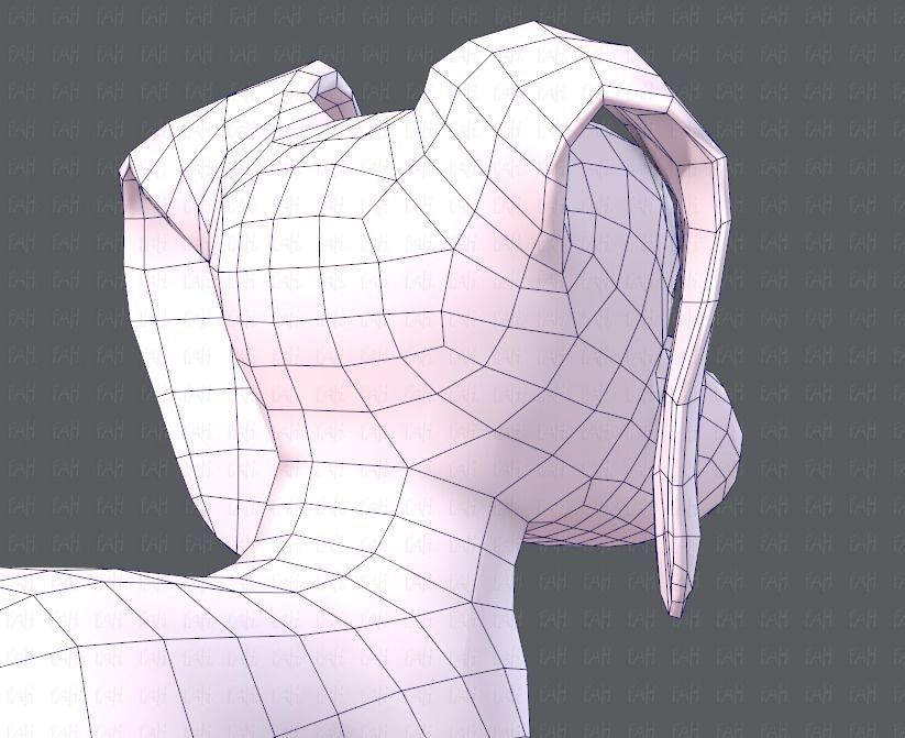 Dog base cartoon Low-poly 3D model_28