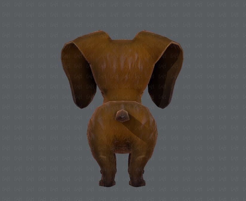 Dog base cartoon Low-poly 3D model_5