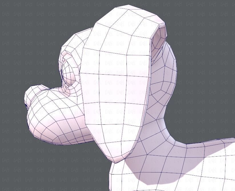 Dog base cartoon Low-poly 3D model_31