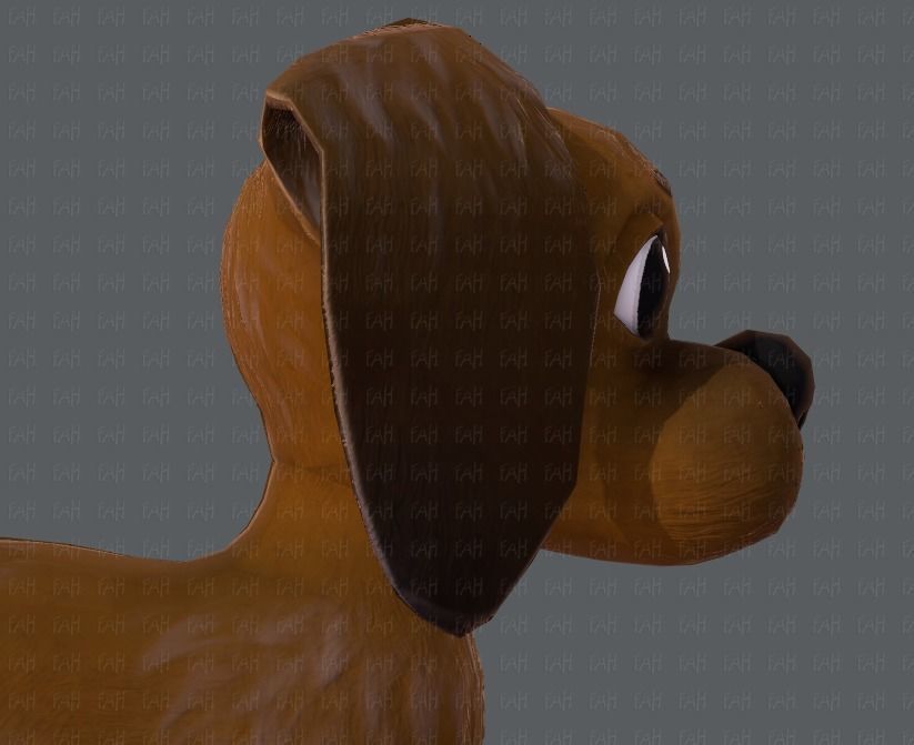 Dog base cartoon Low-poly 3D model_19