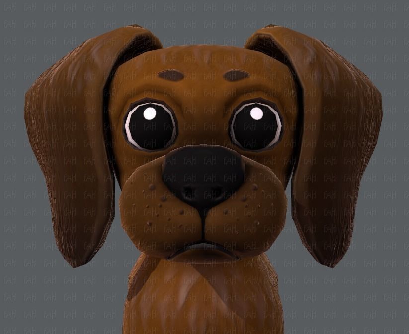 Dog base cartoon Low-poly 3D model_17