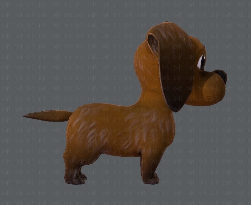 Dog base cartoon Low-poly 3D model_3
