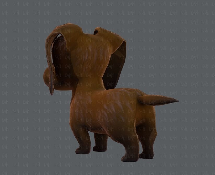 Dog base cartoon Low-poly 3D model_6
