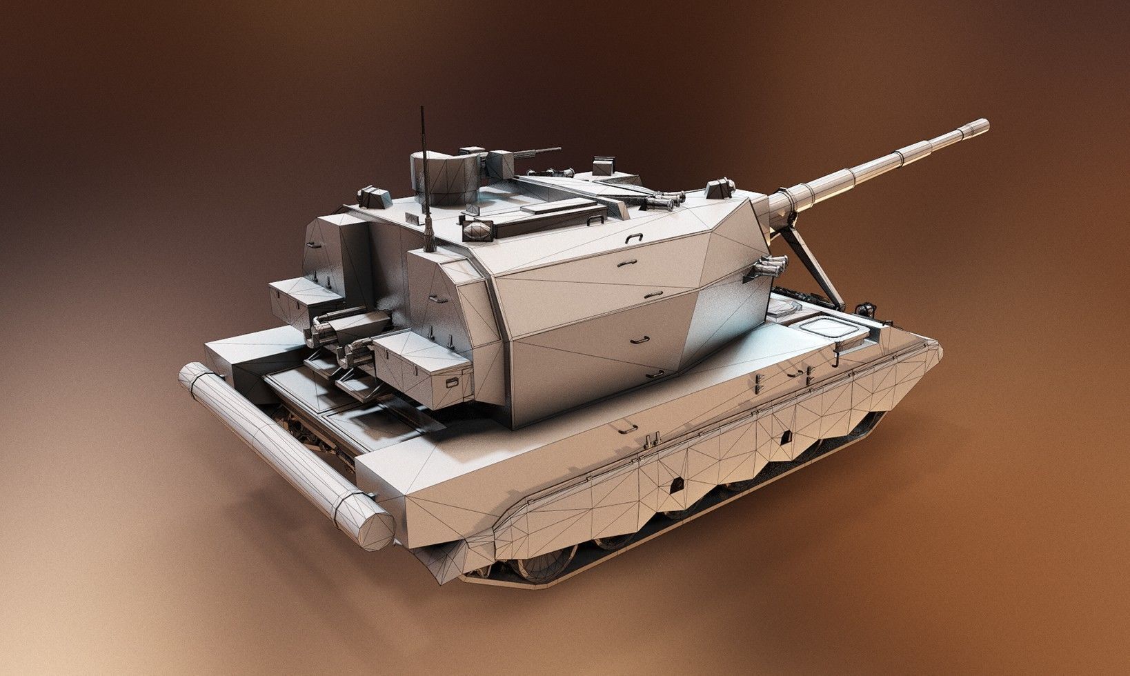 Russian Tank - 2S35 Koalitsiya-SV Low-poly 3D model_8