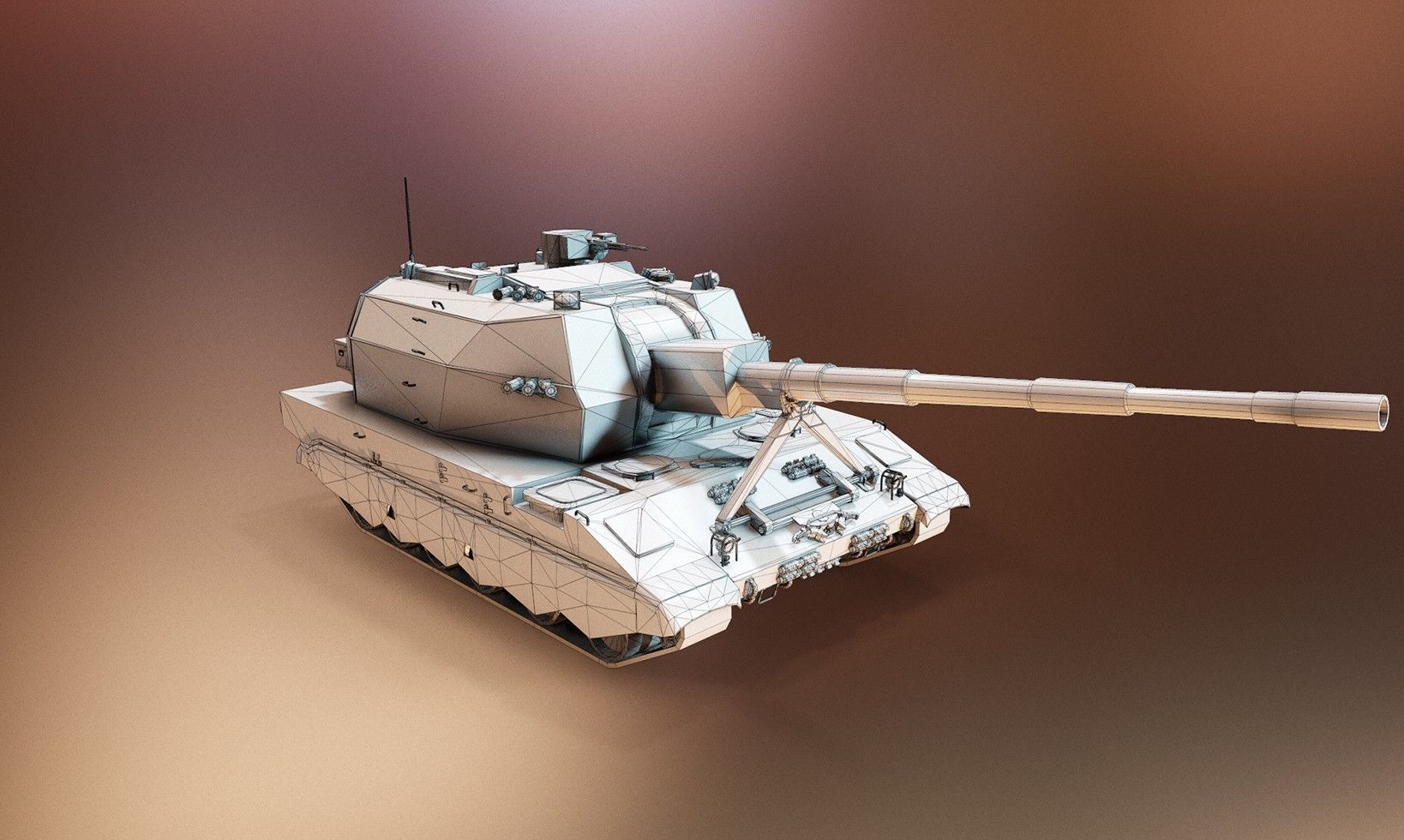 Russian Tank - 2S35 Koalitsiya-SV Low-poly 3D model_7