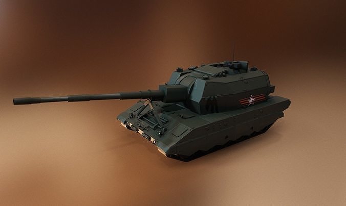 Russian Tank - 2S35 Koalitsiya-SV Low-poly 3D model