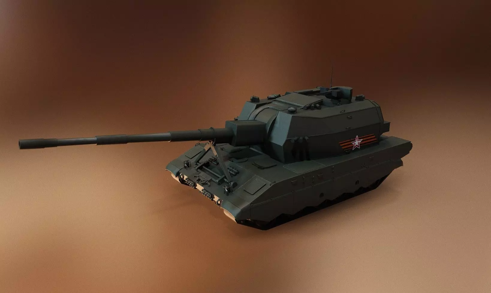 Russian Tank - 2S35 Koalitsiya-SV Low-poly 3D model_0