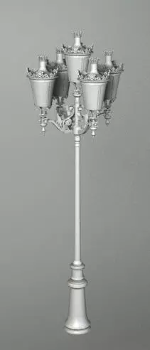 STREETLIGHT 2 street lamp with four lights 3D model_0