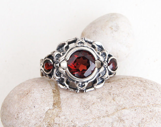 Ring with three stones printable jewelry model 3D print model