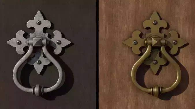 Door Handle 1- Brass and Steel materials