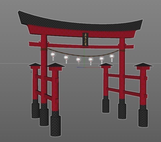 Torii Japonese 3D model_2