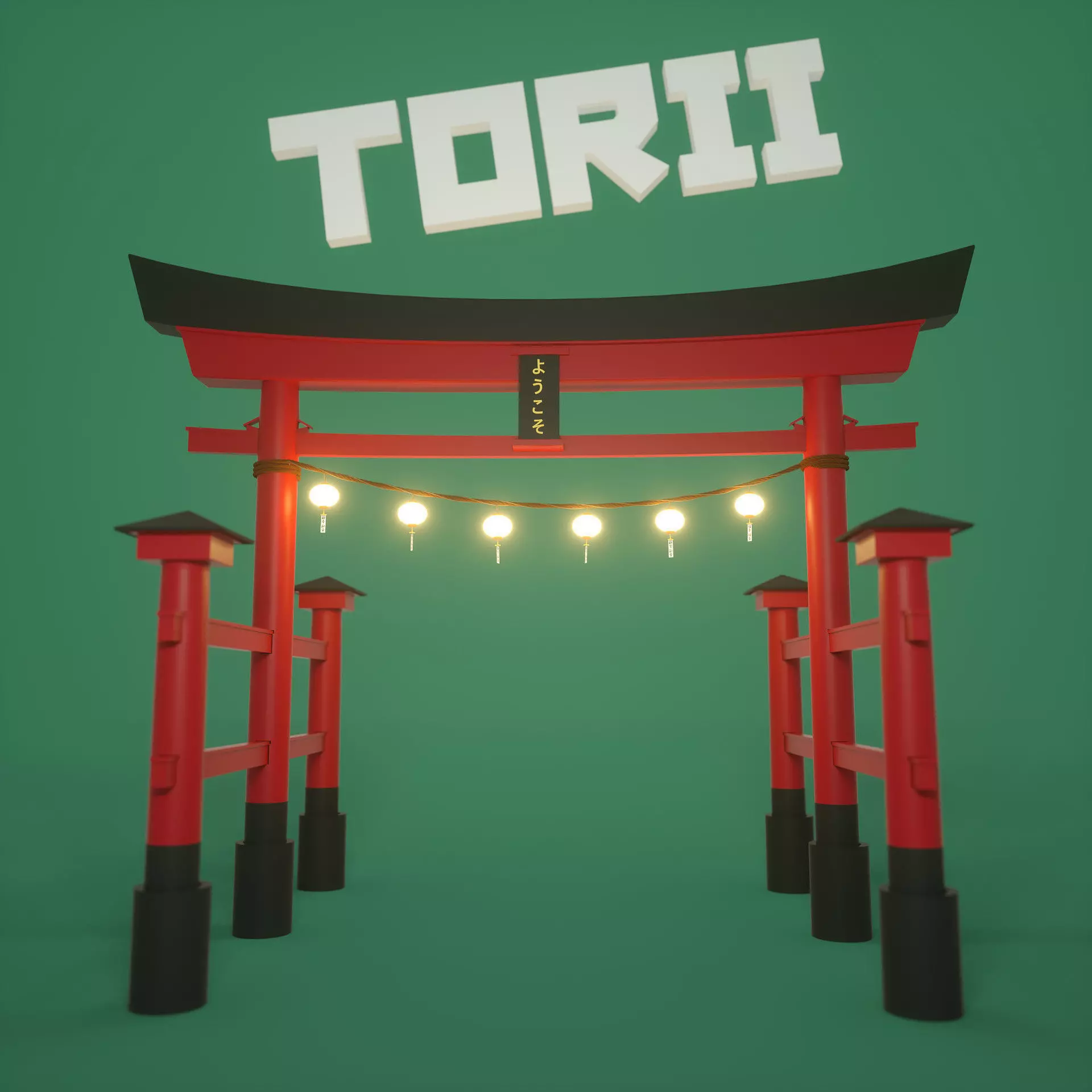 Torii Japonese 3D model_0