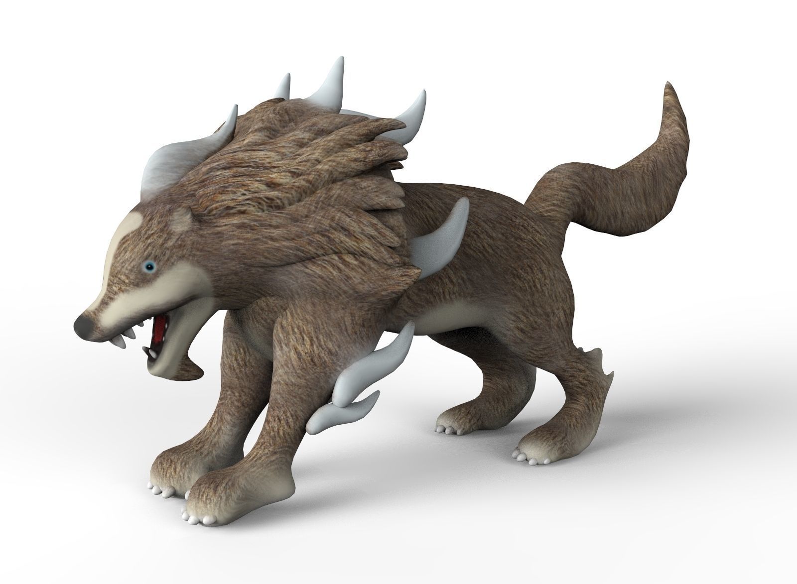 Fantasy Wolf  Low-poly 3D model_1