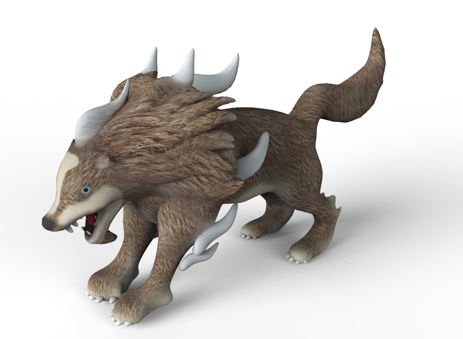 Fantasy Wolf  Low-poly 3D model_4