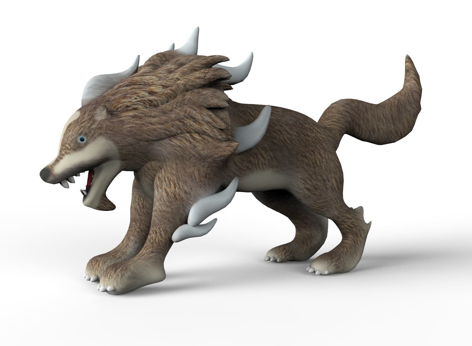 Fantasy Wolf  Low-poly 3D model_3