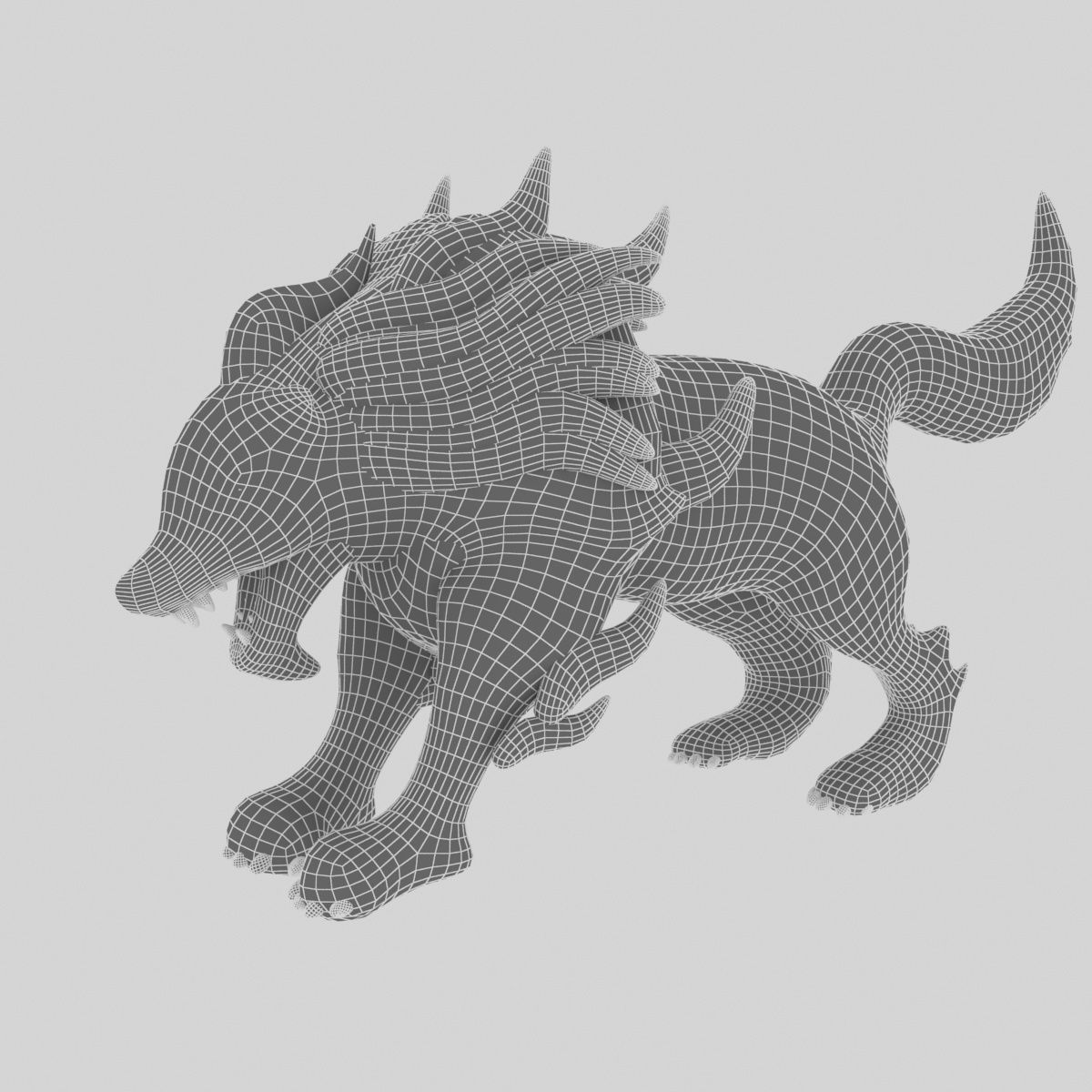 Fantasy Wolf  Low-poly 3D model_6