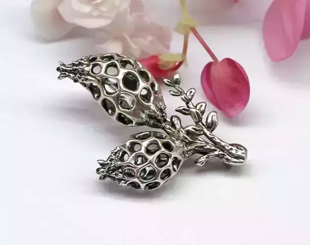 Organic brooch printable jewelry model